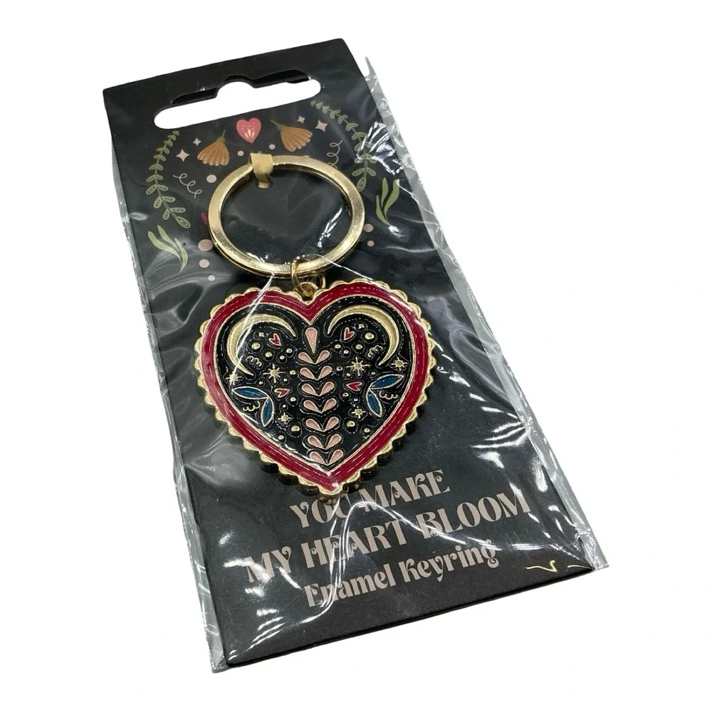 You Make My Heart Bloom Enamel Keyring Celestial Heart Keychain MB_78126 New